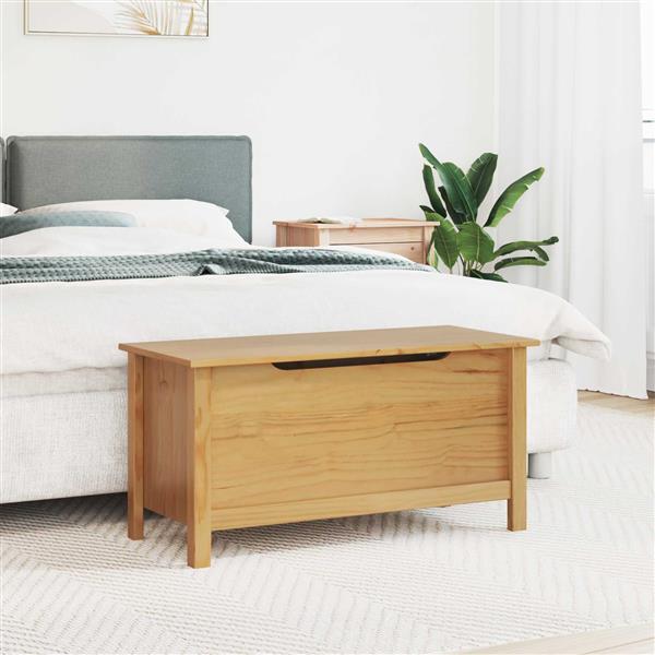 Grote foto vidaxl opbergbox honingbruin 90 x 40 x 45 cm massief vurenhout huis en inrichting woningdecoratie