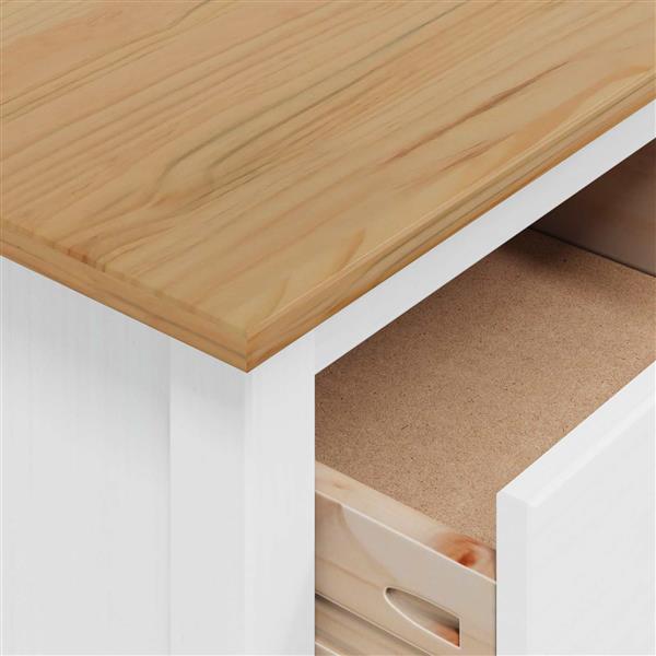 Grote foto vidaxl nachtkastje met lade wit en honingbruin 46 x 35 x 65 cm huis en inrichting complete slaapkamers