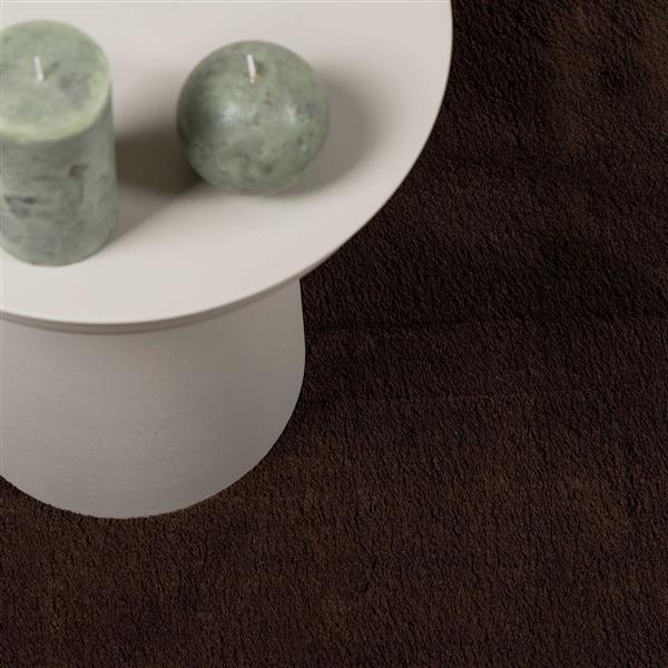 Grote foto vidaxl vloerkleden rond huarte bruin 100 cm polyester huis en inrichting vloerbedekking en kleden