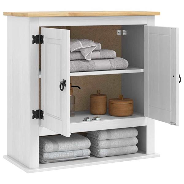Grote foto vidaxl hangkast corona wit 70 x 33 x 71 5 cm massief grenenhout huis en inrichting complete badkamers