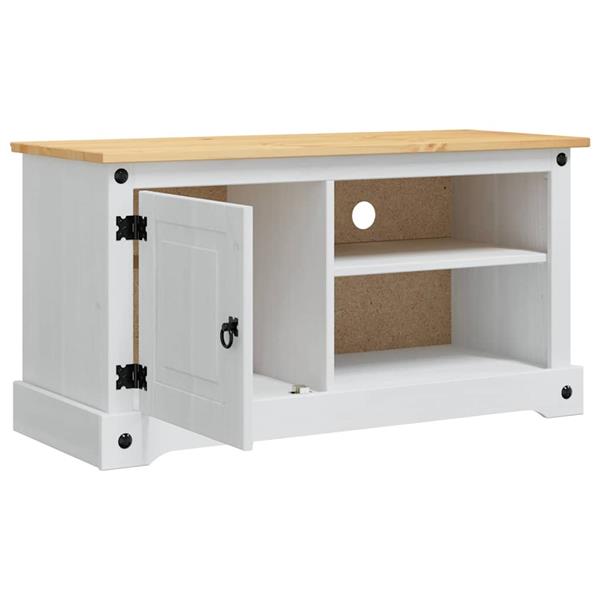 Grote foto vidaxl tv kast corona wit 100 x 40 x 52 cm massief grenenhout huis en inrichting overige