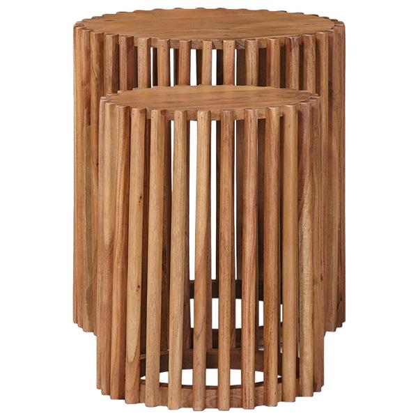 Grote foto vidaxl bijzettafelset met opslag met de deur bruin 40 x 40 x 45 cm huis en inrichting eettafels