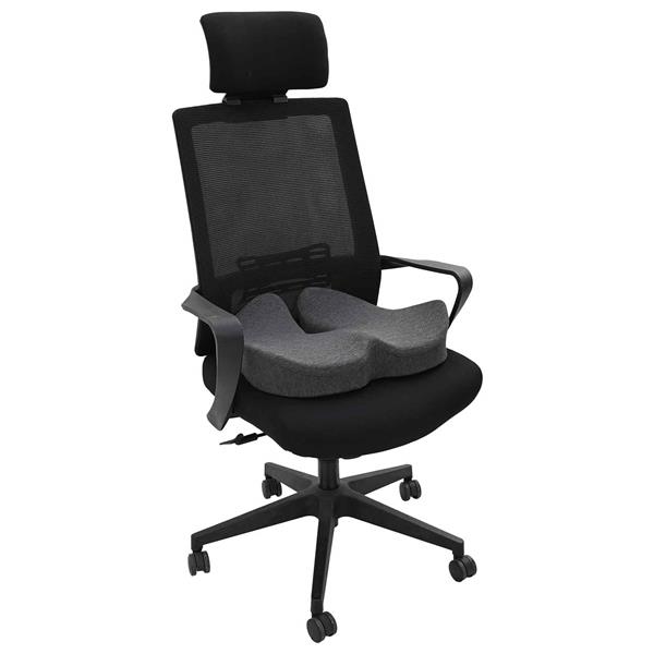 Grote foto vidaxl hoofdkussen met kussen donkergrijs 50 x 43 x 10 cm katoen huis en inrichting woningdecoratie