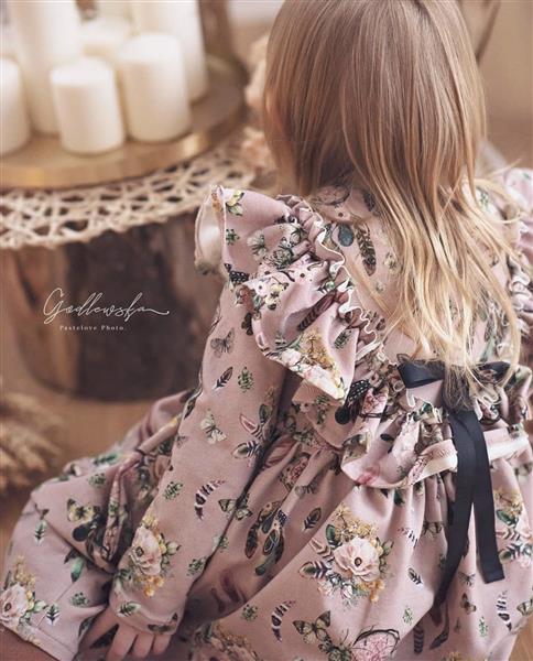 Grote foto tricot jurk dusty flower 110 116 kinderen en baby overige