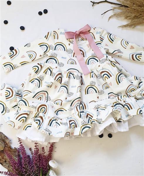 Grote foto tricot jurk rainbow ecru 110 116 kinderen en baby overige