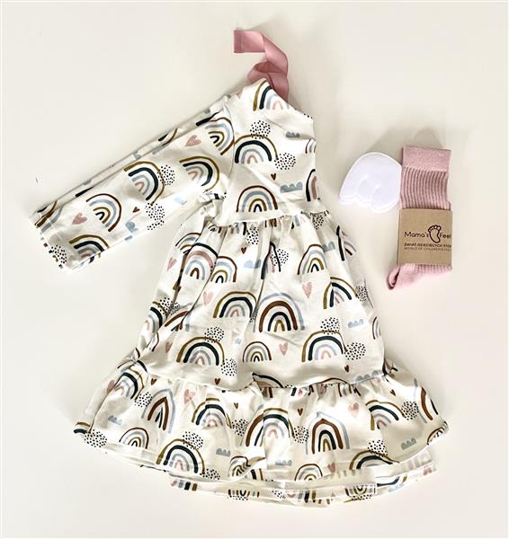 Grote foto tricot jurk rainbow ecru 110 116 kinderen en baby overige