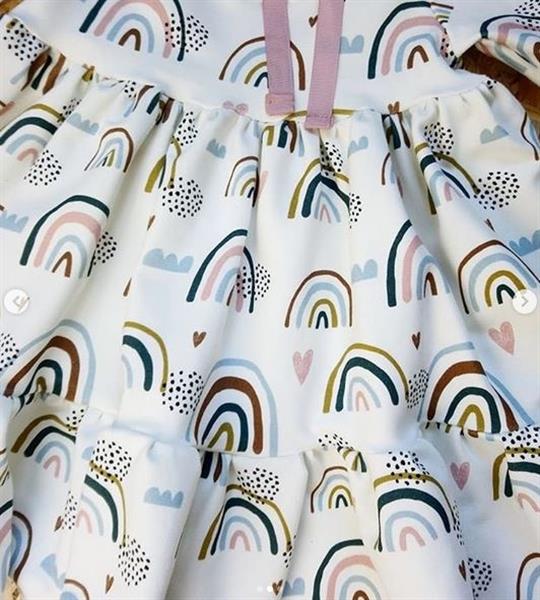 Grote foto tricot jurk rainbow ecru 110 116 kinderen en baby overige