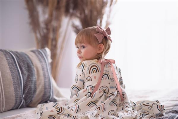 Grote foto tricot jurk rainbow ecru 110 116 kinderen en baby overige