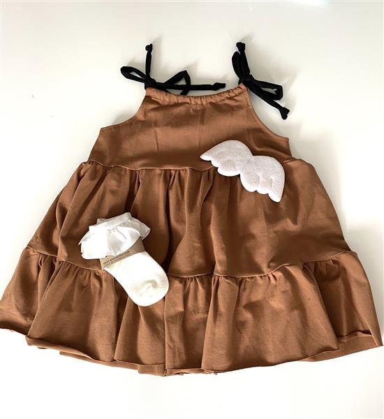 Grote foto zomerjurk met ruches karamel 104 110 kinderen en baby overige