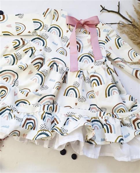 Grote foto tricot jurk rainbow ecru 110 116 kinderen en baby overige