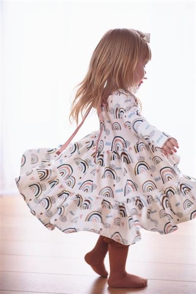 Grote foto tricot jurk rainbow ecru 110 116 kinderen en baby overige