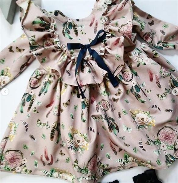 Grote foto tricot jurk dusty flower 110 116 kinderen en baby overige