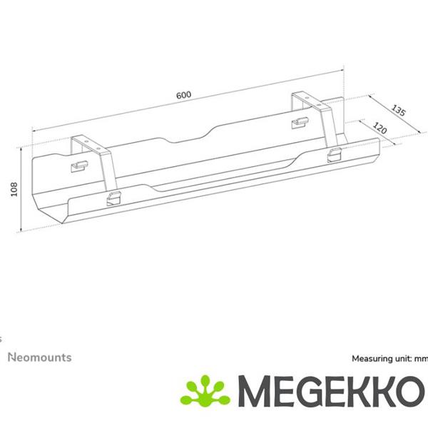Grote foto neomounts ads07 122bl kabelgoot met schroefbevestiging computers en software overige computers en software