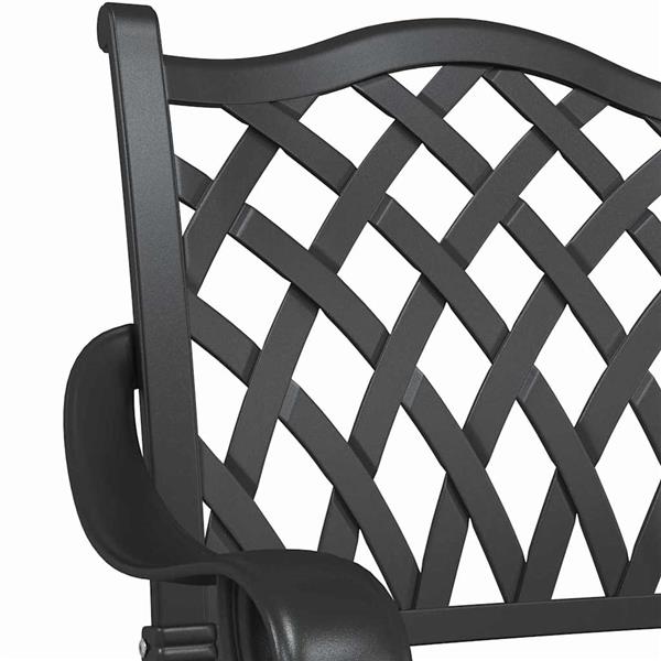 Grote foto vidaxl tuinstoel 2 pcs zwart 56 x 55 x 92.5cm aluminium tuin en terras tuinmeubelen