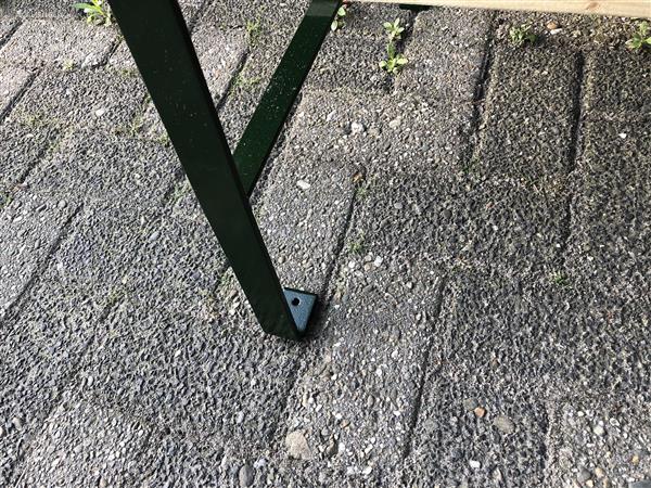 Grote foto prachtige parkbank 3 zitter houten latten systeem. laatste tuin en terras tuinmeubelen