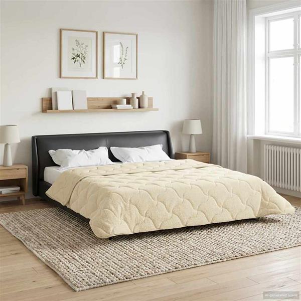 Grote foto vidaxl winter dekbed cr me 220 x 260 cm microfiber en teddy fleece huis en inrichting bedden