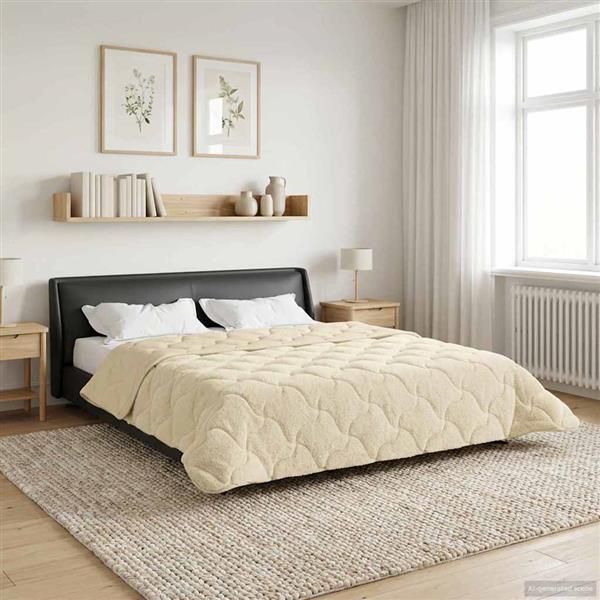 Grote foto vidaxl vol jaar dekbed cr me 240 x 260 cm microfiber en teddy fleece huis en inrichting bedden