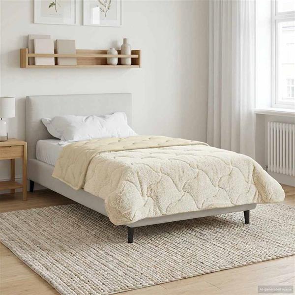 Grote foto vidaxl vol jaar dekbed cr me 135 x 220 cm microfiber en teddy fleece huis en inrichting bedden