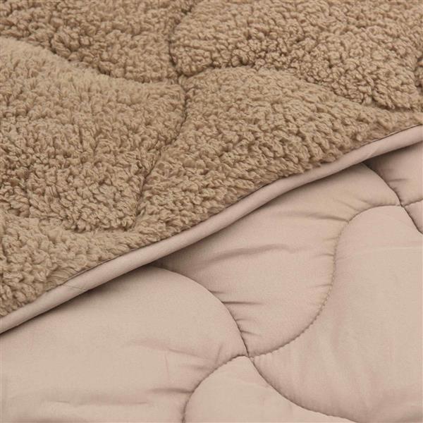 Grote foto vidaxl vol jaar dekbed taupe 200 x 220 cm microfiber en teddy fleece huis en inrichting bedden