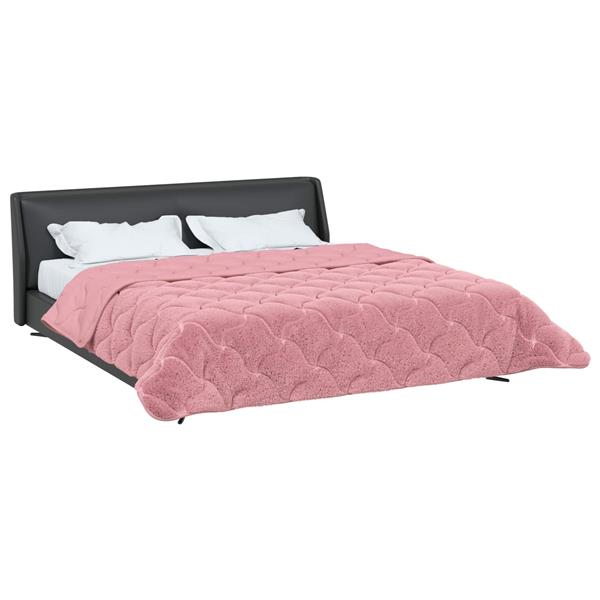 Grote foto vidaxl winter dekbed roze 220 x 260 cm microfiber en teddy fleece huis en inrichting bedden