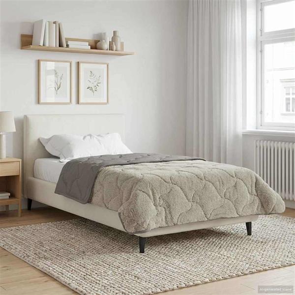 Grote foto vidaxl winter dekbed gekwilt lichtgrijs 140 x 220 cm huis en inrichting bedden