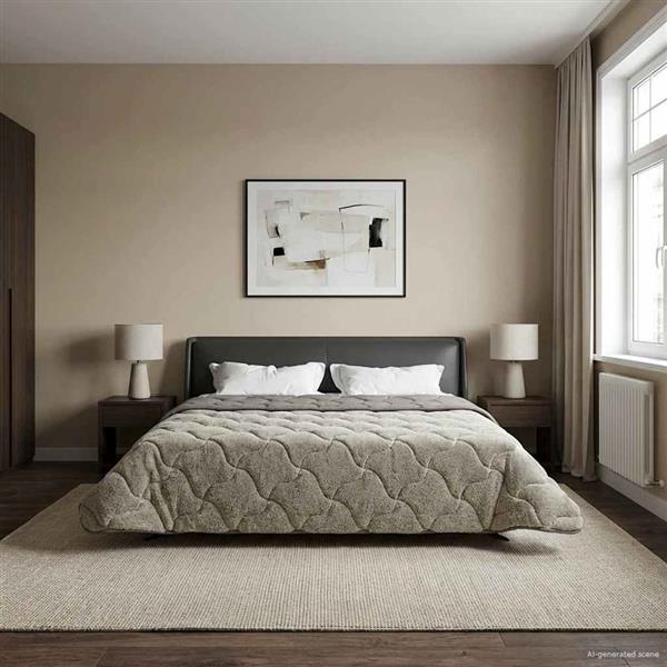 Grote foto vidaxl vol jaar dekbed gekwilt lichtgrijs 240 x 260 cm huis en inrichting bedden