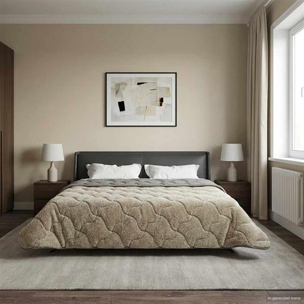 Grote foto vidaxl vol jaar dekbed gekwilt lichtgrijs 200 x 200 cm huis en inrichting bedden