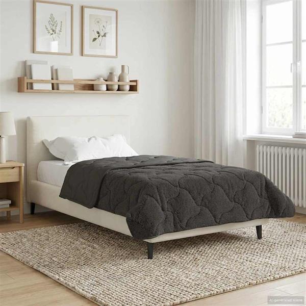 Grote foto vidaxl vol jaar dekbed gekwilt antraciet 155 x 220 cm huis en inrichting bedden