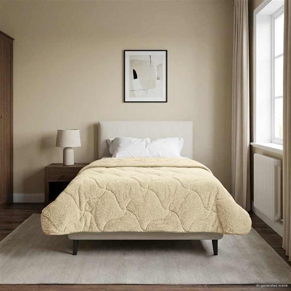 Grote foto vidaxl vol jaar dekbed cr me 135 x 220 cm microfiber en teddy fleece huis en inrichting bedden