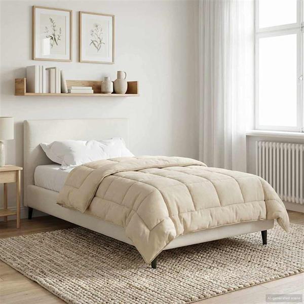 Grote foto vidaxl vol jaar dekbed cr me 155 x 200 cm microfiber en teddy fleece huis en inrichting bedden
