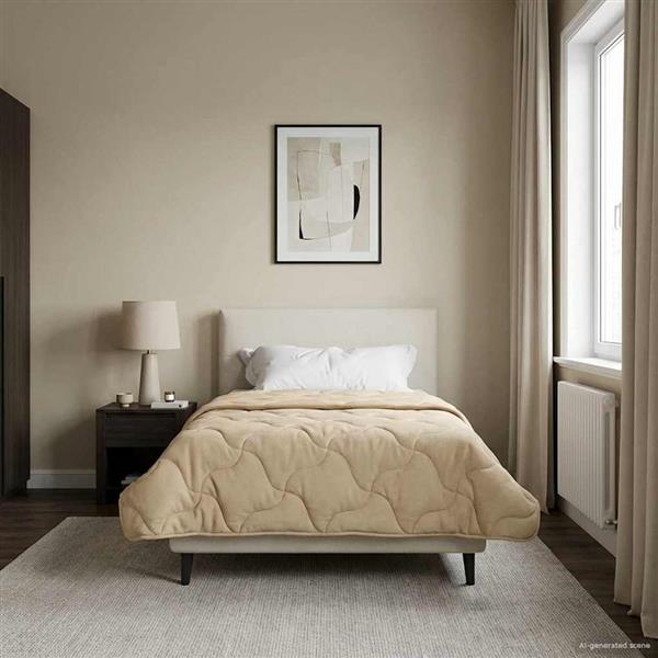 Grote foto vidaxl vol jaar dekbed cr me 140 x 200 cm microfiber en teddy fleece huis en inrichting bedden