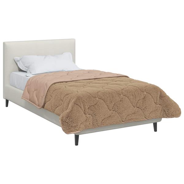 Grote foto vidaxl vol jaar dekbed taupe 135 x 220 cm microfiber en teddy fleece huis en inrichting bedden