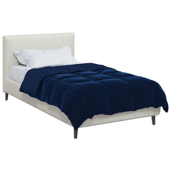 Grote foto vidaxl winter dekbed gekwilt donkerblauw 135 x 200 cm microfiber huis en inrichting bedden
