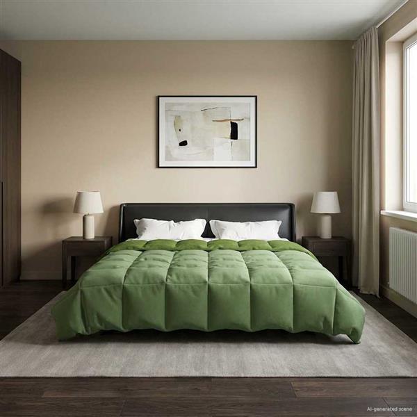 Grote foto vidaxl winter dekbed gekwilt groen 200 x 200 cm microfiber huis en inrichting bedden