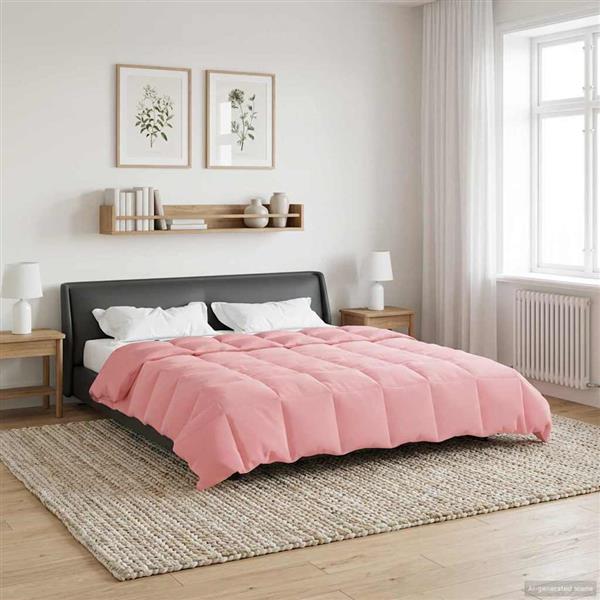 Grote foto vidaxl winter dekbed gekwilt roze 240 x 260 cm microfiber huis en inrichting bedden