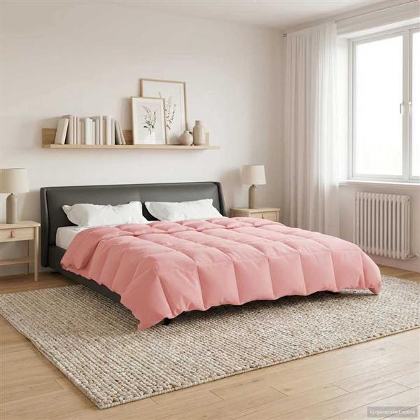 Grote foto vidaxl winter dekbed gekwilt roze 220 x 240 cm microfiber huis en inrichting bedden