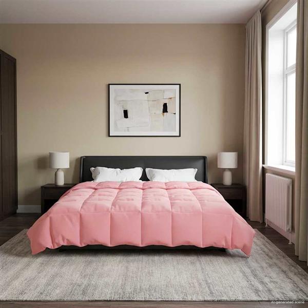 Grote foto vidaxl winter dekbed gekwilt roze 200 x 220 cm microfiber huis en inrichting bedden