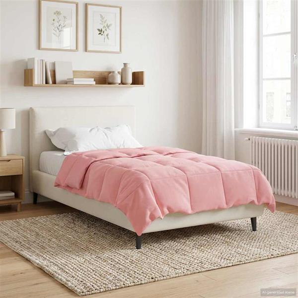 Grote foto vidaxl winter dekbed gekwilt roze 135 x 220 cm microfiber huis en inrichting bedden