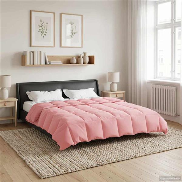 Grote foto vidaxl winter dekbed gekwilt roze 200 x 240 cm microfiber huis en inrichting bedden