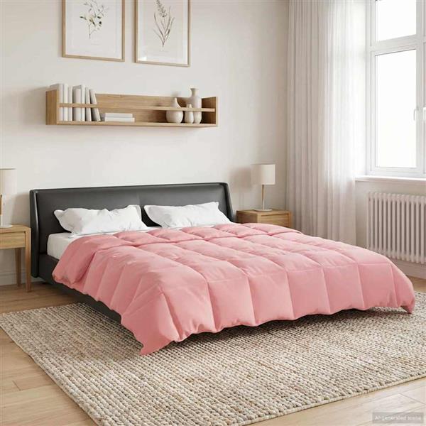 Grote foto vidaxl vol jaar dekbed gekwilt roze 220 x 240 cm microfiber huis en inrichting bedden