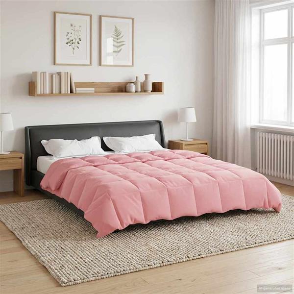 Grote foto vidaxl vol jaar dekbed gekwilt roze 200 x 240 cm microfiber huis en inrichting bedden