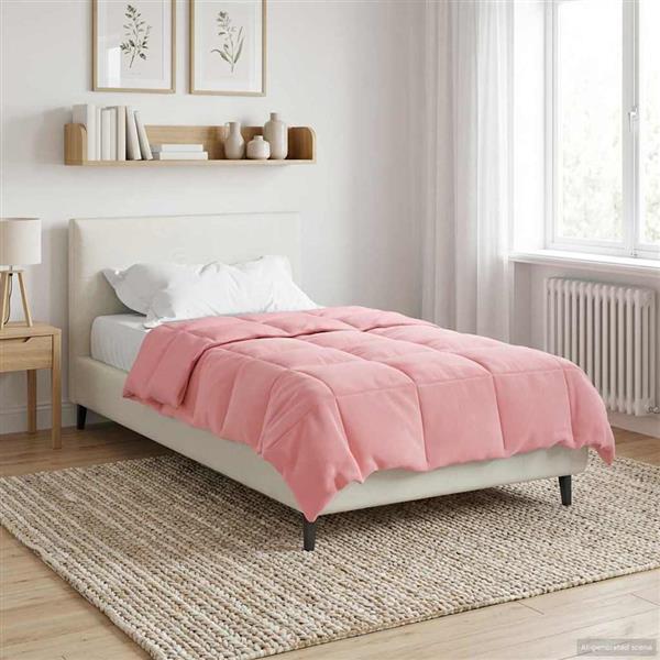 Grote foto vidaxl vol jaar dekbed gekwilt roze 140 x 200 cm microfiber huis en inrichting bedden