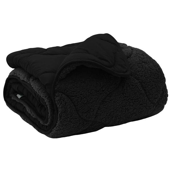 Grote foto vidaxl vol jaar dekbed zwart 200 x 240 cm microfiber en teddy fleece huis en inrichting bedden