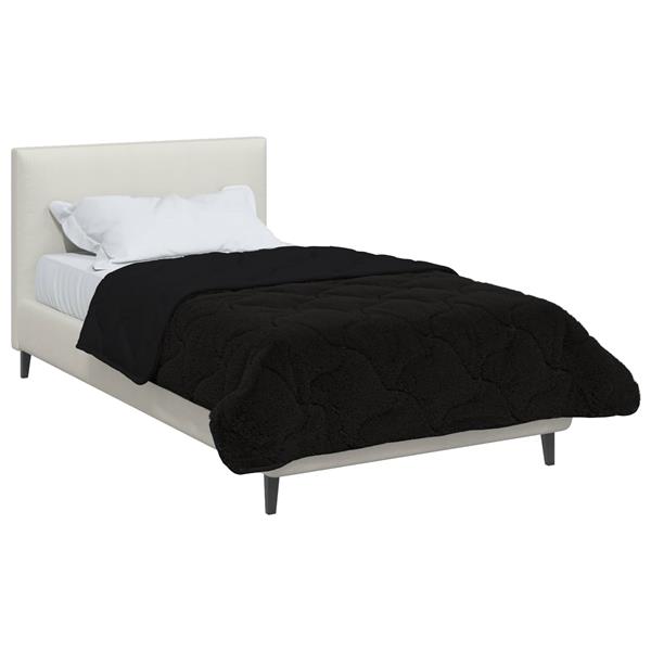 Grote foto vidaxl vol jaar dekbed zwart 140 x 220 cm microfiber en teddy fleece huis en inrichting bedden