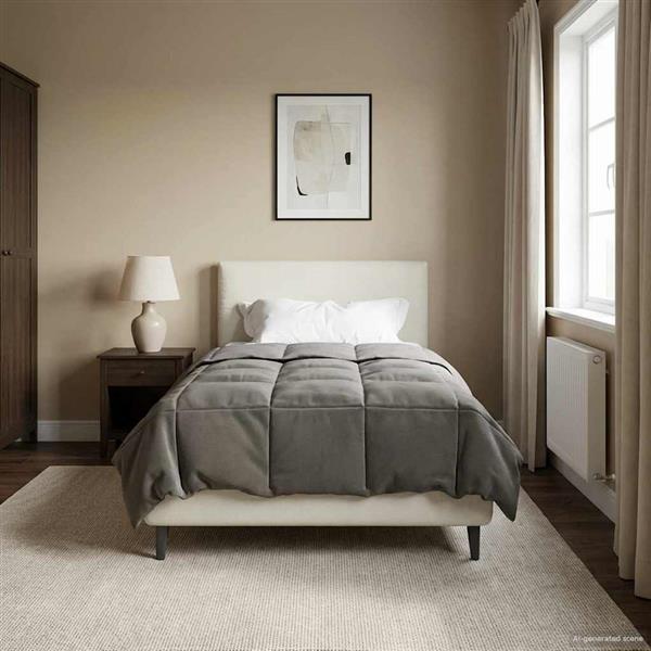 Grote foto vidaxl vol jaar dekbed gekwilt lichtgrijs 140 x 220 cm microfiber huis en inrichting bedden