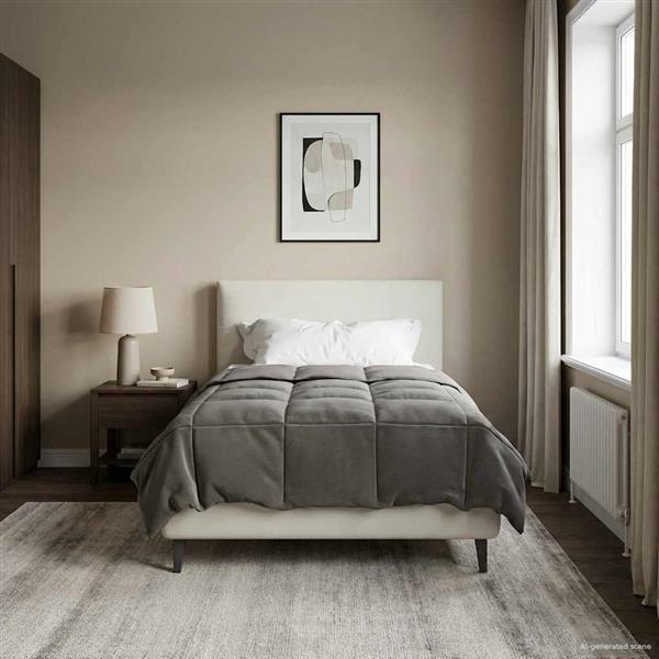 Grote foto vidaxl vol jaar dekbed gekwilt lichtgrijs 135 x 220 cm microfiber huis en inrichting bedden