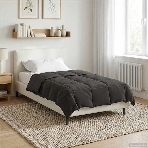 Grote foto vidaxl vol jaar dekbed gekwilt antraciet 140 x 200 cm microfiber huis en inrichting bedden