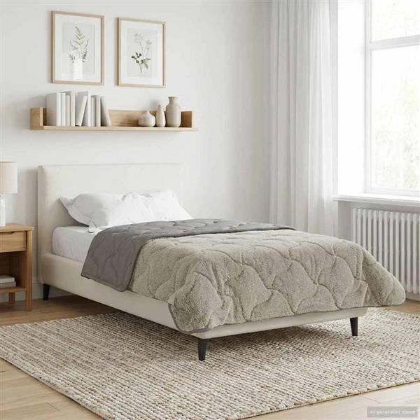 Grote foto vidaxl vol jaar dekbed gekwilt lichtgrijs 155 x 220 cm huis en inrichting bedden