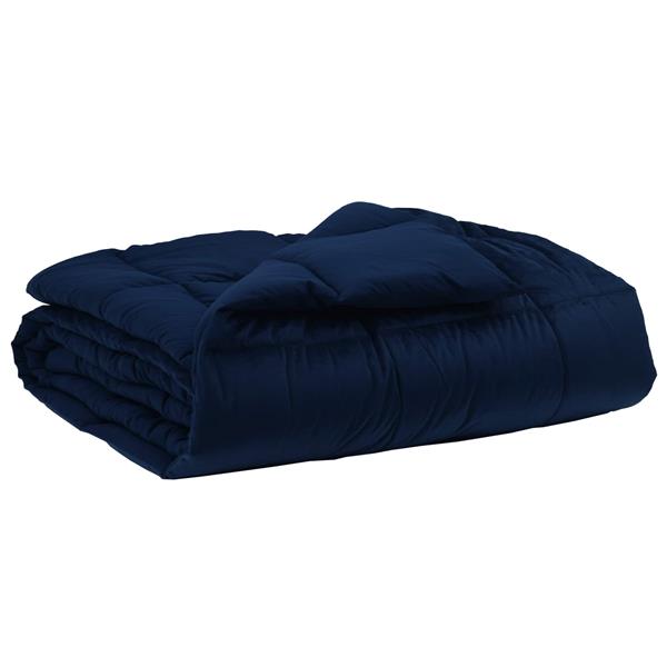 Grote foto vidaxl zomerdekbed gekwilt donkerblauw 135 x 220 cm microfiber huis en inrichting bedden