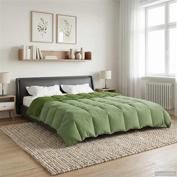 Grote foto vidaxl zomer dekbed gekwilt groen 240 x 260 cm microfiber huis en inrichting bedden